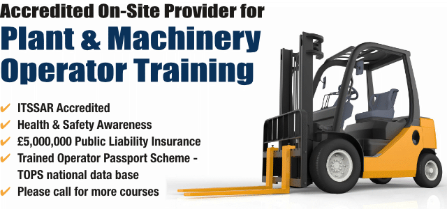 Forklift Training in Kent, Plant Operator, Excavator and Loader Courses. NPORS & ITSSAR Accredited. London, Essex, Surrey, East Sussex, West Sussex, South East, UK.