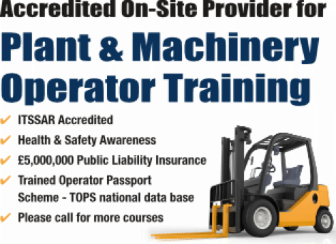 Plant and Machinery Operator Course in Kent, Fork Lift Training, Excavator and Loader Courses. ITSSAR Accredited.